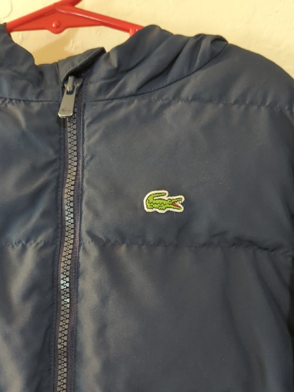 Lacoste Kid's' Navy Hooded Puffer Jacket Size 5